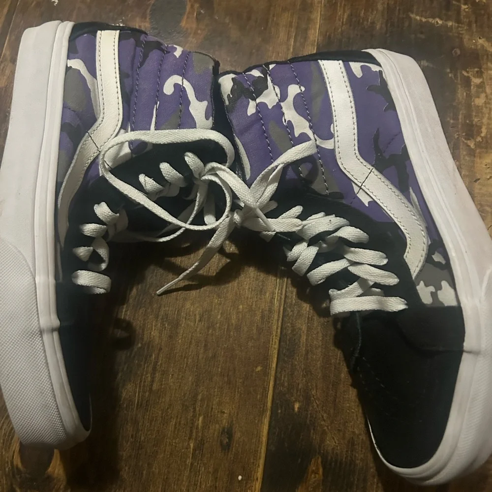 Girl Boy Vans SK8 Hi Top Sneakers Camo Purple Camo Women‎ size 8.0 Men 6.5 - Picture 6 of 9